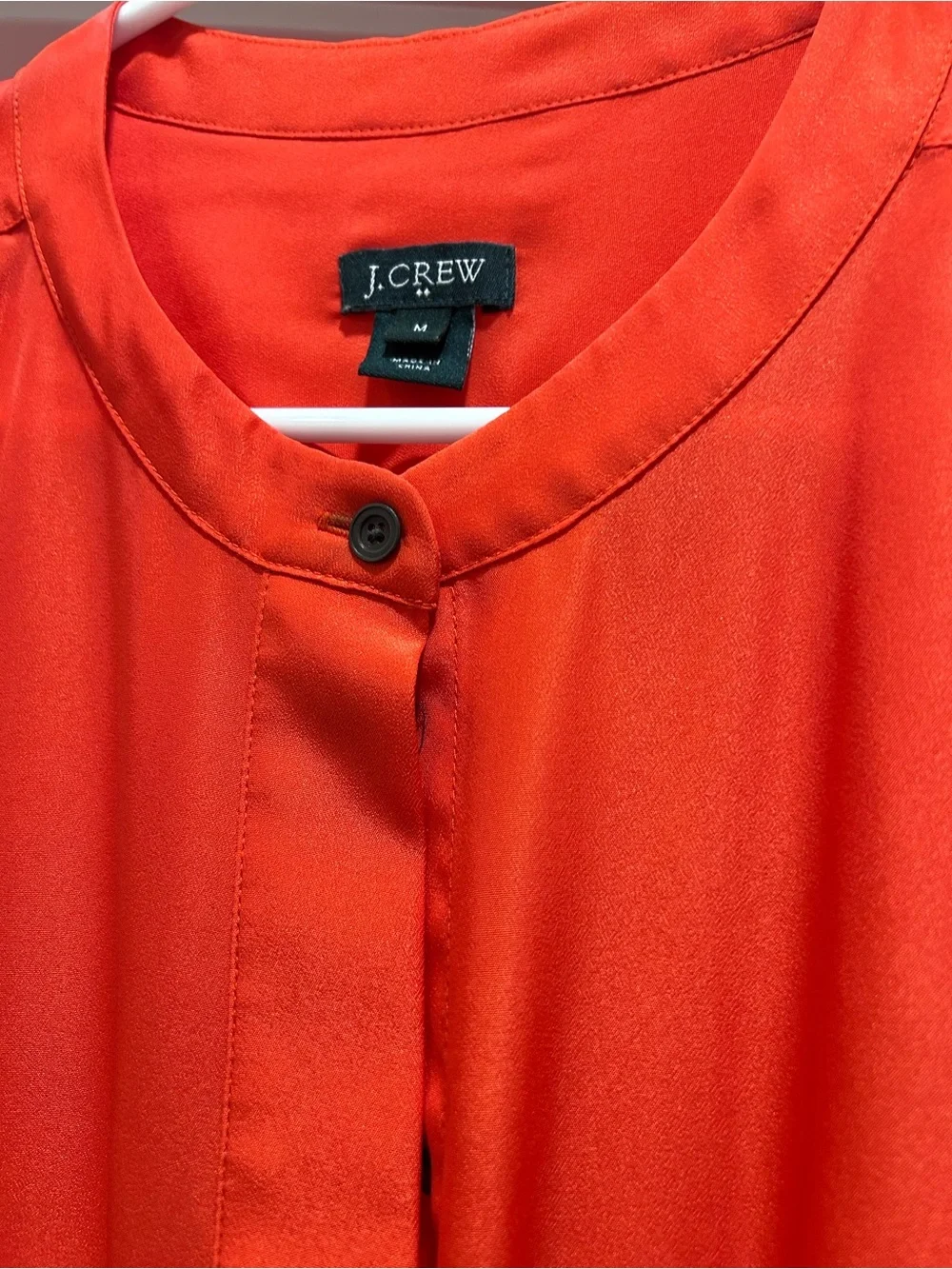 J. Crew Orange/Red Short-Sleeve Gathered Waist Dress